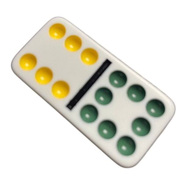 Double Twelve Dominoes Replacement Tile 6 8 Color Dot mq - Picture 2 of 3